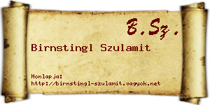 Birnstingl Szulamit névjegykártya
